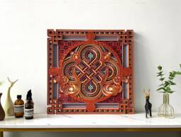 Peace Knot Wood Wall Art, Geometric Layered Wooden Sculpture, Zen Laser Cut Decor & Housewarming Gift - thumbnail 1