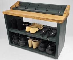 Handmade Wooden Shoe Rack Bench With Coat Rack Entryway Organizer