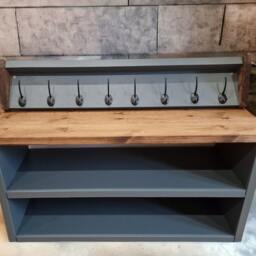 Handmade Wooden Shoe Rack Bench With Coat Rack Entryway Organizer - thumbnail 2