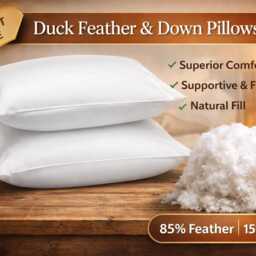 Duck Feather & Down Pillows Non-Allergenic Super Soft Extra Filled Support Hotel Quality in Pack Of 2 & 4 - thumbnail 3