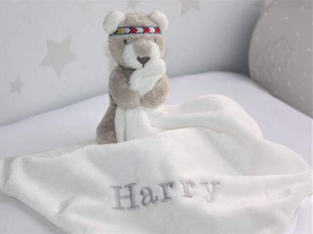 Personalized Bear Snuggle Blanket - Baby Shower Gift - image 1