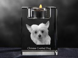 Chinese Crested Dog, Crystal Candlestick With Dog, Souvenir, Decoration, Limited Edition, Collection - thumbnail 1