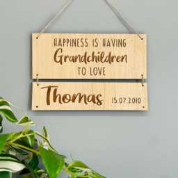 Personalised Wall Decoration Gift For Grandparents - Happiness Is Having Grandchildren To Love Add Names & Birth Dates - thumbnail 3