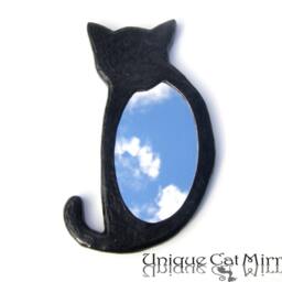 Unique Halloween Gifts, Black Cat Mirror, Steampunk Lovers Gift, Home Decor With Cats, Wall Art, Cats - thumbnail 2