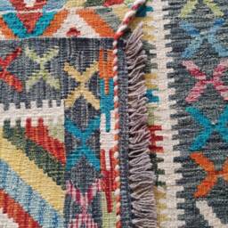 Kilim Runner Multicolour, Handmade Artisan Afghan Turkish Aztec Natural Wool Rug 292x79 cm - thumbnail 3