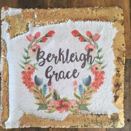 Sequin Pillow, Girls Babys Room Nursery Unicorn Custom Name Baby Shower Gift - thumbnail 2