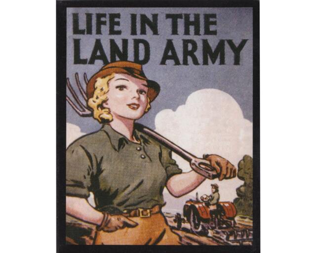 World War Propaganda Life in The Woman's Land Army Vintage Advertising Enamel Metal Tin Sign Wall Plaque