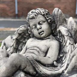 stone Sleeping Angel Sculpture Concrete Figurine Outdoor Relaxing Garden Decor Handmade Lawn Ornament Angel Art Lover Gift - thumbnail 2