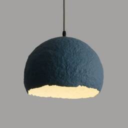 Papier Mache Pendant Light, Modern Lighting Decor, Hanging Bedside, Wabi Sabi, Sustainable Lamp - thumbnail 2