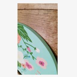 Hand Painted Floral Wood Globe // Wooden Wall Hanging Bohemian Nursery Decor Custom - thumbnail 3