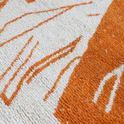 Handmade Orange Boujad Rug Authentic Moroccan Wool Carpet - thumbnail 4