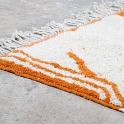 Handmade Orange Boujad Rug Authentic Moroccan Wool Carpet - thumbnail 2