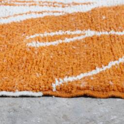 Handmade Orange Boujad Rug Authentic Moroccan Wool Carpet - thumbnail 3
