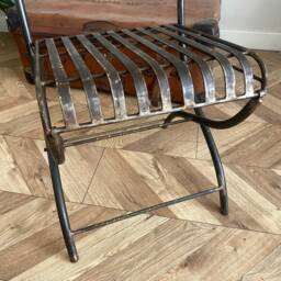 Berkeley Rustic Antique Iron Steel Vintage Outdoor Folding Chair - thumbnail 2