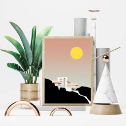 Modernist Gallery Art Print Set - Modern Architecture Graphic Illustration Frank Lloyd Wright, Mies Van Der Rohe, Le Corbusier - thumbnail 3