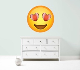 Emoji Heart Eyes Giant Wall Art Sticker Kit Decal Mural Graphic Emoticon Girls Boys Bedroom - thumbnail 1