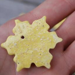 Yellow Elegant Handmade Ceramic Snowflake/star On The Christmas Tree, Christmas Decor, Snowflake, Tree Snowflake - thumbnail 3