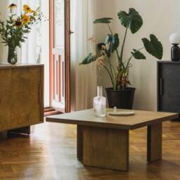 Ototo.16 Minimalist Square Plywood Coffee Table in Japandi Style, Table, Low - thumbnail 3