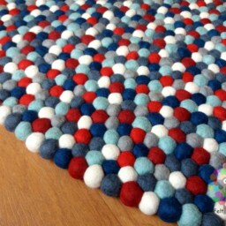 Handmade Wool Felt Ball Rug Firecracker Nursery Decor - thumbnail 2