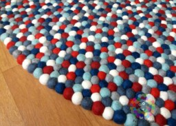 Handmade Wool Felt Ball Rug Firecracker Nursery Decor - thumbnail 1