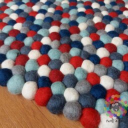 Handmade Wool Felt Ball Rug Firecracker Nursery Decor - thumbnail 3