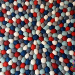 Handmade Wool Felt Ball Rug Firecracker Nursery Decor - thumbnail 4