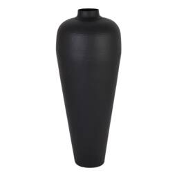 Tall Black Hammered Vase, Large Freestanding Metal Vase - thumbnail 2