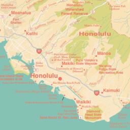 Island Of Oahu, Hawaii Map Print Wall Art - thumbnail 3