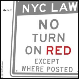 Nyc Road Sign Wall Decal No Turn On Red, One Way - thumbnail 3