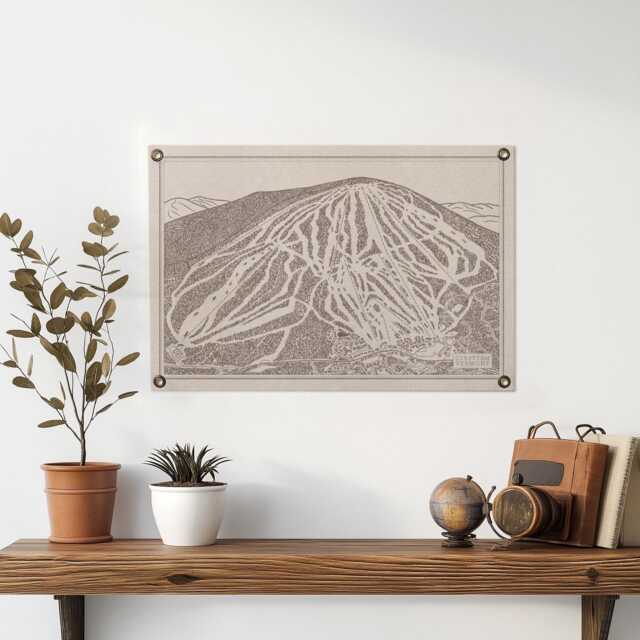 stratton Vermont Mountain Map Felt Poster Banner - Vintage Ski Snowboard Wall Art Gift. Flag Pennant Home Decor Usa Handmade - image 1
