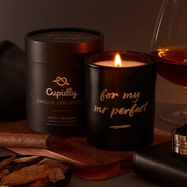 Tobacco, Oak & Cognac Scented Candle For Him - Cupidly - image 1