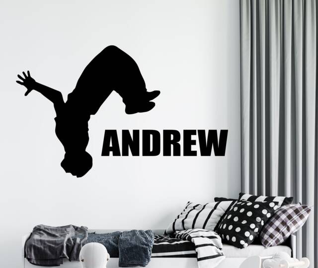 Personalized Parkour Vinyl Wall Decal Custom Name Sticker 2594 - image 1
