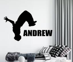Personalized Parkour Vinyl Wall Decal Custom Name Sticker 2594 - thumbnail 1