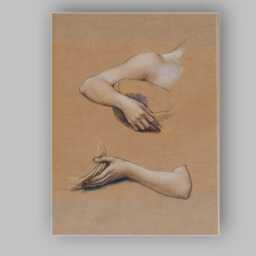 Minimalist Figurative Hand Study Sketch On Kraft Paper Canvas Wall Art Print Decor Picture Ready To Hang - thumbnail 1