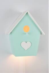 Children's Lamp, Birth Gift, Nursery Bird House Wall Lamp