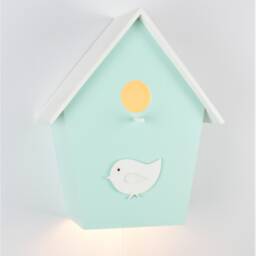 Children's Lamp, Birth Gift, Nursery Bird House Wall Lamp - thumbnail 2
