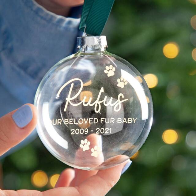Pawprints Foiled Pet Memorial Bauble