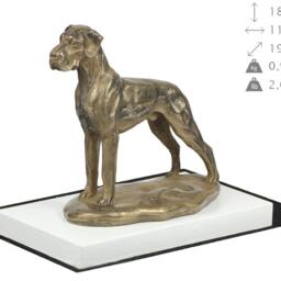 Great Dane Uncropped, Dog On White Wooden Base Statue, Limited Edition, Artdog - thumbnail 4