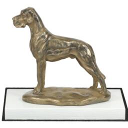 Great Dane Uncropped, Dog On White Wooden Base Statue, Limited Edition, Artdog - thumbnail 2