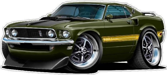 1969 Mustang Mach 1 Wall Decal Classic Car Photo - image 1