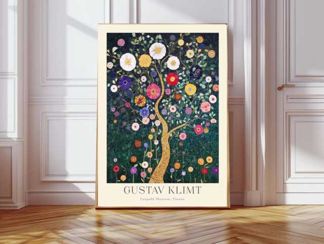 Gustav Klimt Print, Tree Garden Poster, Flowers, Floral Wall Decor, Gift Idea, Art Decor - image 1