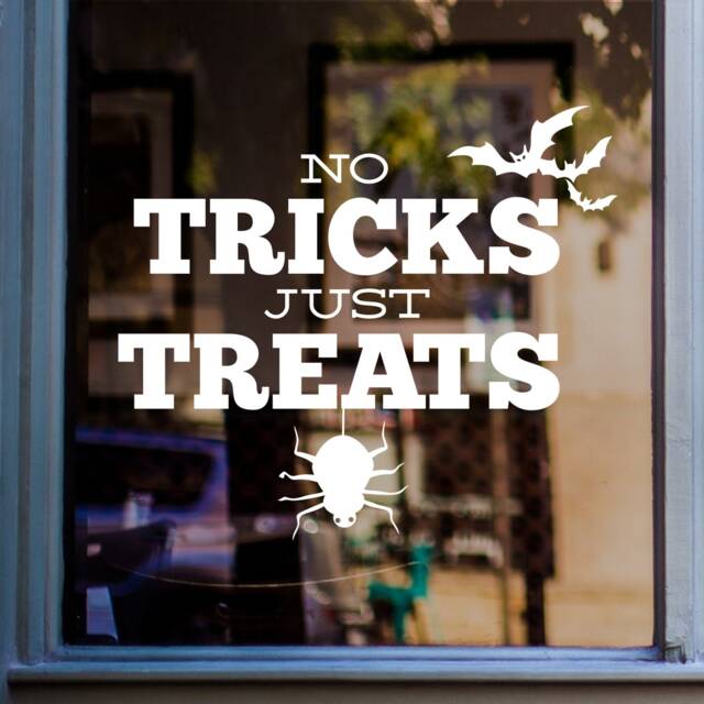 Halloween Window Sticker No Tricks Just Treats Vinyl Decal Decor Decoration For Windows - image 1