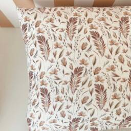 Rosewood Custom Pillowcase 60x40cm in Wild Leaves Oeko Tex - thumbnail 3