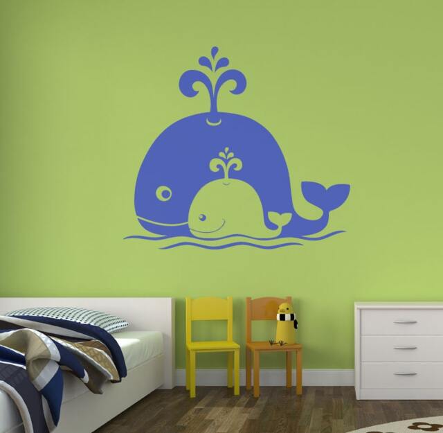 Zoo Babies Mommy & Baby Whale Vinyl Wall Decal - image 1