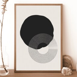 Set Of 3, Geometric Abstract Art, Black Neutral Beige, Living Room Wall Art Poster Home Decor, A5, A4, A3 A3+ A2 Sizes, Fast Delivery - thumbnail 3