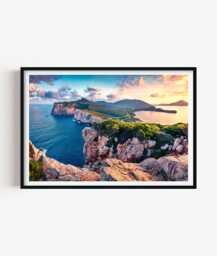 Sardinia Italy Photography Print, Mediterranean Coastal Wall Art Poster, Seaside Travel Decor - thumbnail 1