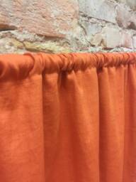 Orange Linen Curtain Panel Stone Wash Drape - thumbnail 1
