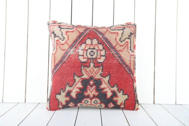 Handmade Turkish Kilim Pillow Cover Wool Accent - 16 Inch - image 1