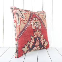 Handmade Turkish Kilim Pillow Cover Wool Accent - 16 Inch - thumbnail 2