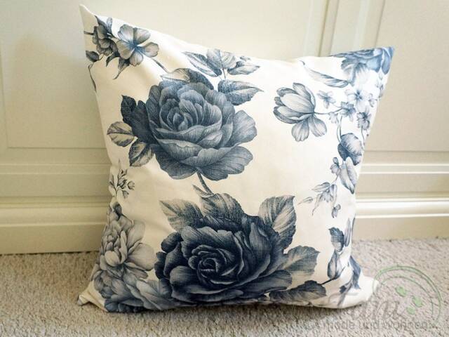 Pillowcase 40 X cm Grey Roses, Decorative Pillows, Favourite Interior, Living Room/Garden Nature Spring Handicraft - image 1